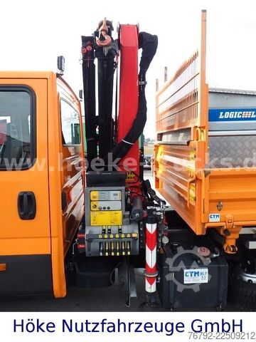 Transporter mit Kipper IVECO 70 C 18 DoKa/Kipper/Palfinger Kran/Greifer/2xAHK