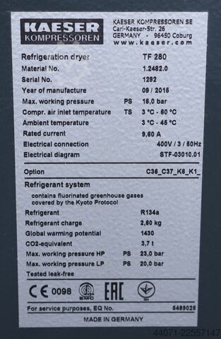 Druckluftkältetrockner TF 280 Kaeser TF 280