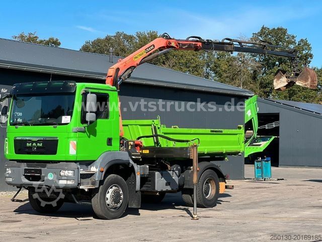 Dreiseitenkipper LKW MAN TGM 18.340 4x2 Meiller DSK + Palfinger-Ladekran