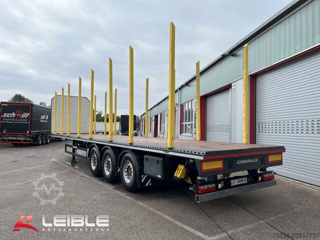 Auflieger mit offener Pritsche SCHWARZMÜLLER S1*Holzrungen & Plattform*Liftachse*SAF-Achsen*