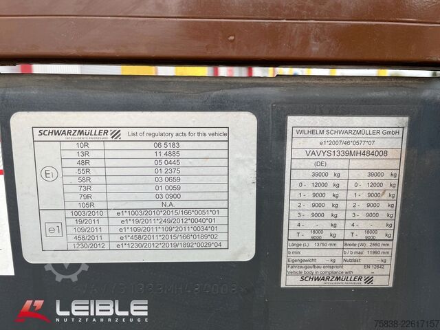 Auflieger mit offener Pritsche SCHWARZMÜLLER S1*Holzrungen & Plattform*Liftachse*SAF-Achsen*
