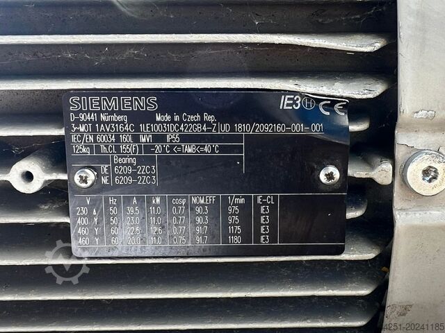Drehstrommotor 11kW Siemens 1AV3164C 1LE1003-1DC42-2GB4‑Z