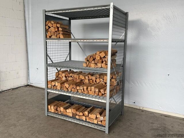 Firewood rack, shelf rack Dexion HI280 / Gitterrostboden / Regallänge: 1,38 lfm.