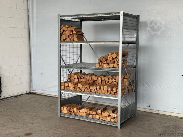 Firewood rack, shelf rack Dexion HI280 / Gitterrostboden / Regallänge: 1,38 lfm.