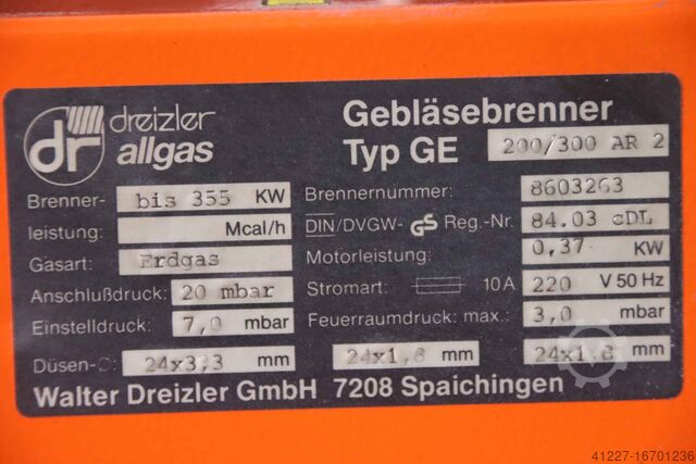 Gas burner 355 kW Dreizler GE 200/300 AR 2