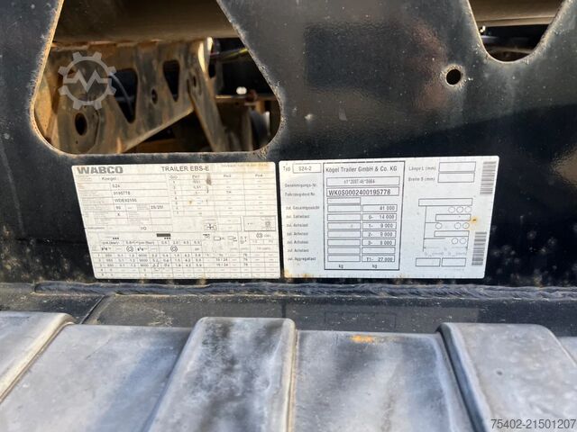Containertransport Kögel S24 / Tank Chassis / SAF + Disc