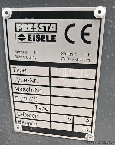 Eckverbindungspresse Pressta Eisele Pressta 2000 Pressta Eisele Pressta 2000