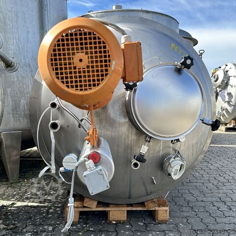 1850 liter heatable-coolable pressure vessel made of V2A with Stelzer cross-blade agitator. Apparatebau Nordhausen B0039