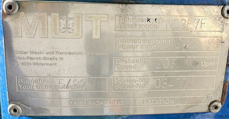 4413 liter heatable/coolable vacuum pressure vessel made of V4A with propeller agitator HANAG B0037