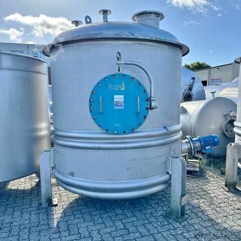 6875-liter heatable/coolable vacuum pressure vessel made of V4A with side-mounted propeller agitator INOX - MAURER AG B0036