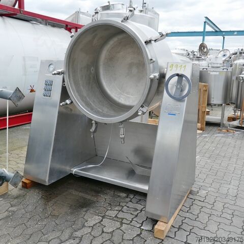 663 liter heat-/coolable pharmacy pressure tilting vessel, Aisi 316 with 2 agitators ROMABAU AG 9911