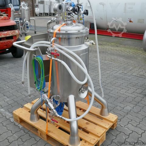 Unused 80 liter mobile heat-/coolable pharma process vessel, Aisi 316 with magnetic agitator Raff & Grund 9888