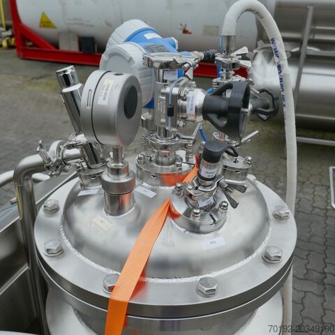 Unused 80 liter mobile heat-/coolable pharma process vessel, Aisi 316 with magnetic agitator Raff & Grund 9888