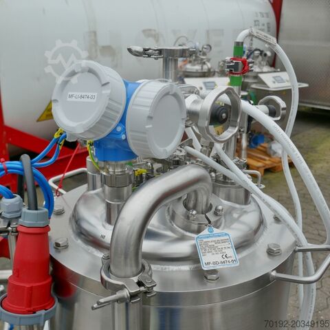 Unused 87 liter mobile heat-/coolable pharma process vessel, Aisi 316 with magnetic agitator Brinox 9887