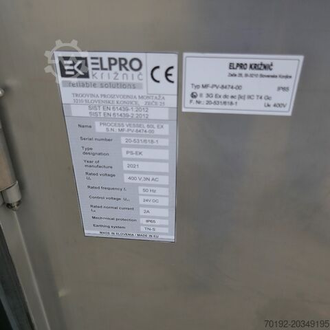 Unused 87 liter mobile heat-/coolable pharma process vessel, Aisi 316 with magnetic agitator Brinox 9887