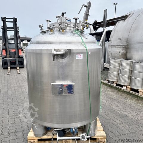 900 litre heatable/coolable pressure vessel made of V4A with magnetic stirrer Diessel 9820