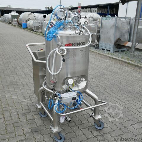 Unused 165 liter mobile heat-/coolable pharma process vessel, Aisi 316 with magnetic agitator Brinox 9785