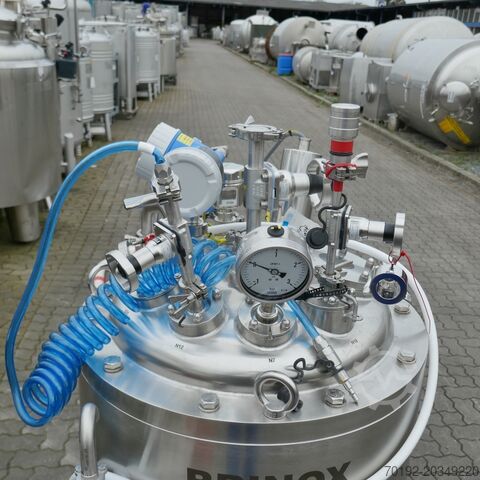 Unused 165 liter mobile heat-/coolable pharma process vessel, Aisi 316 with magnetic agitator Brinox 9785