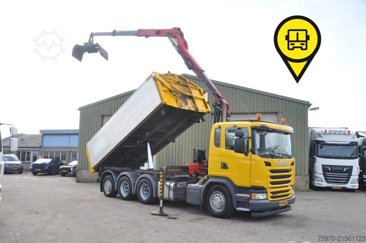 Kipper mit Kran Scania G450 8X4 KIPPER + PALFINGER KRAAN