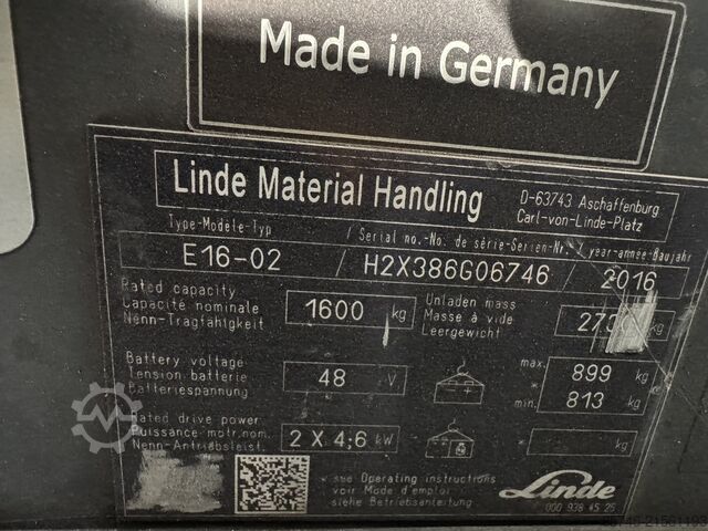 E 16 - 386 / 02 Evo - Atex Pyroban EX 3G / Zone 2 * Triplex FFL !! NEUE Batterie !! LINDE E 16 - 386 / 02 Evo - Atex Pyroban EX 3G / Zone 2 * Triplex FFL !! NEW battery !!
