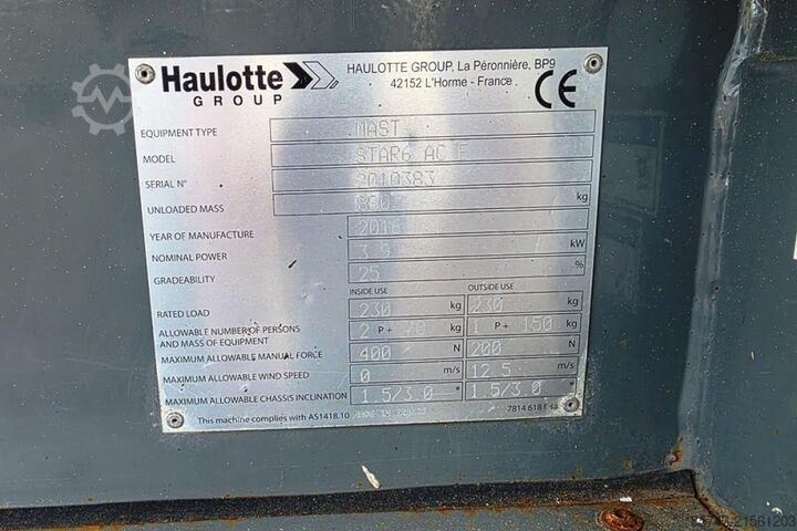 Scherenhebebühne Haulotte Star 6AE Electric, Non Marking Tyres, 5.8m Working