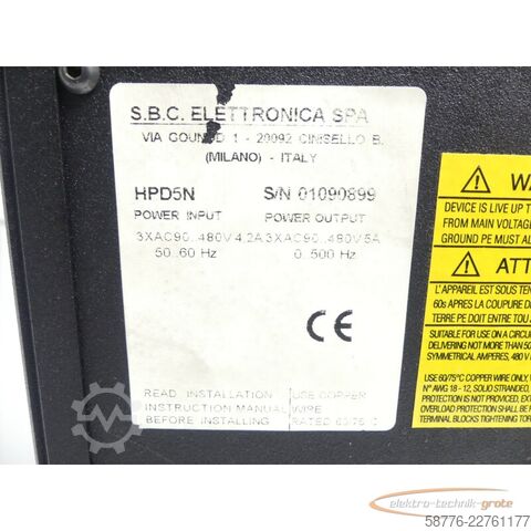 Component  SBC HPD5N Servoantrieb / Frequenzumrichter SN: 01090899