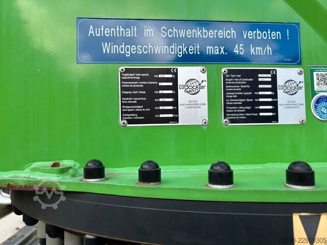 Truck-mounted crane van MAN 7.180 mit Böcker Dachdeckerkran bis 37 m 37-4000