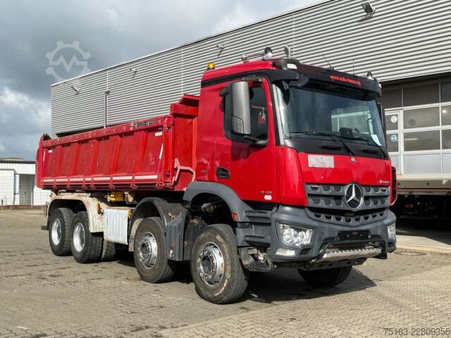 Tipper truck MERCEDES-BENZ Arocs 4143 8x4 4-Achs Kipper Meiller Bordmatik