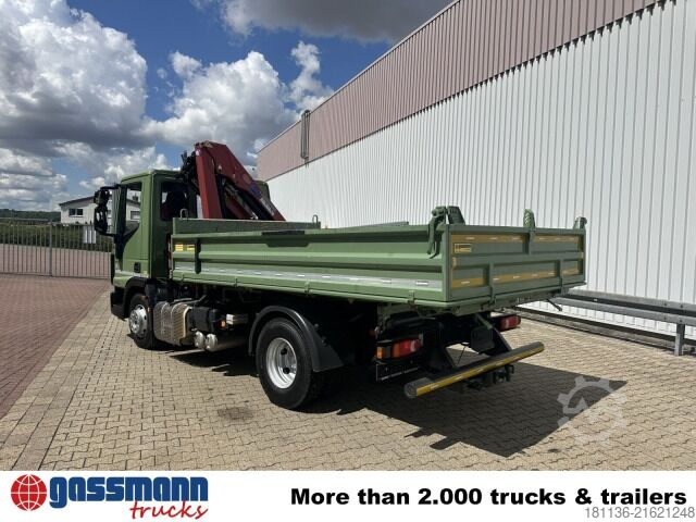 Kipper LKW Iveco ML100E19 4x2, Kran HMF 810-K2, 2x AHK