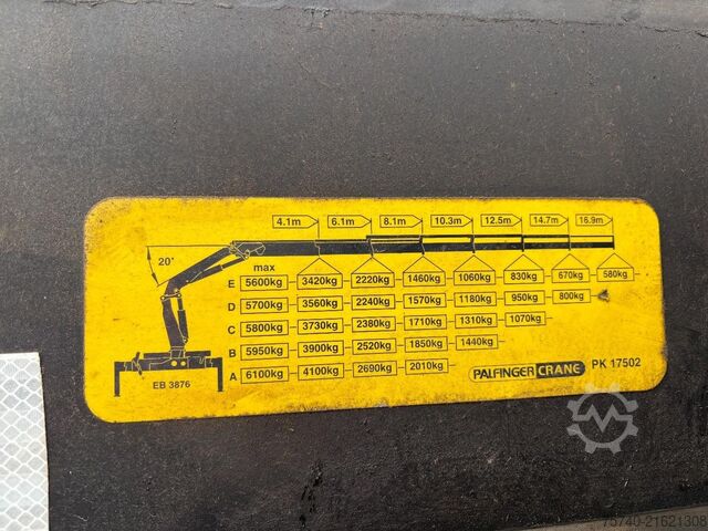 Semi-Tieflader Broshuis PALFINGER 17502 5x + EXTENTABLE 3M + 3x AXLE ST...
