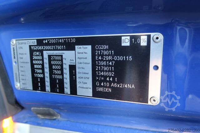 Standard-SZM Scania G410 NGS 6X2-4NA/ RETARDER/ ACC/