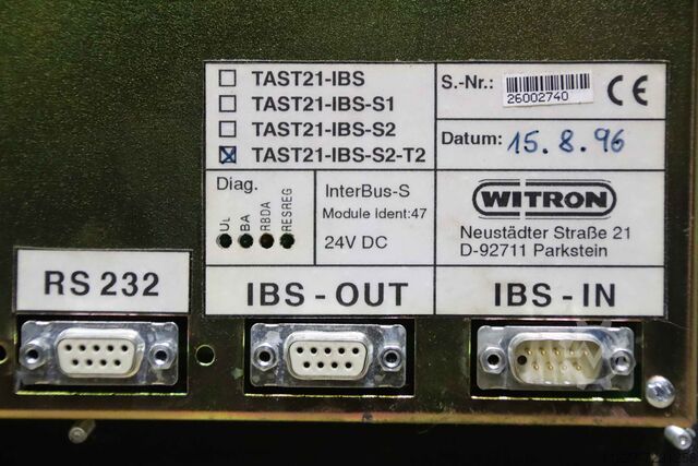 Control panel operator panel Witron TAST21-IBS-S2-T2