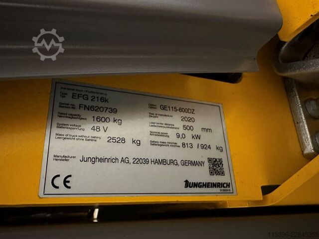 Elektro 3 Rad-Stapler Jungheinrich EFG 216k - TRIPLEX 6 m