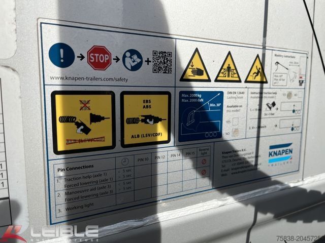 Auflieger mit Walkingfloor KNAPEN K100*91m³*Liftachse*10mm Boden*Funk*