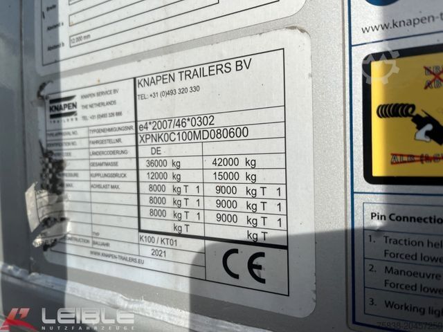 Auflieger mit Walkingfloor KNAPEN K100*91m³*Liftachse*10mm Boden*Funk*