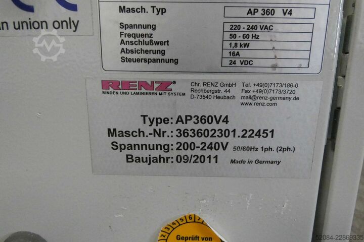 Renz Stanzmaschine Autopunch Renz AP 360 V4