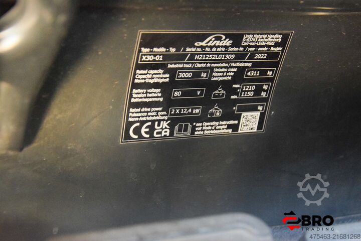 Gabelstapler Linde X30-01 Li ion 5 Hydr. valves