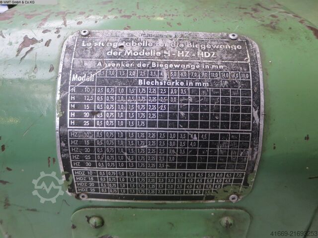 Schwenkbiegemaschine LOTZE HZK 20