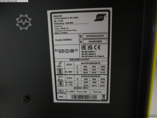 Schweißanlage ESAB Rustler EM 253C