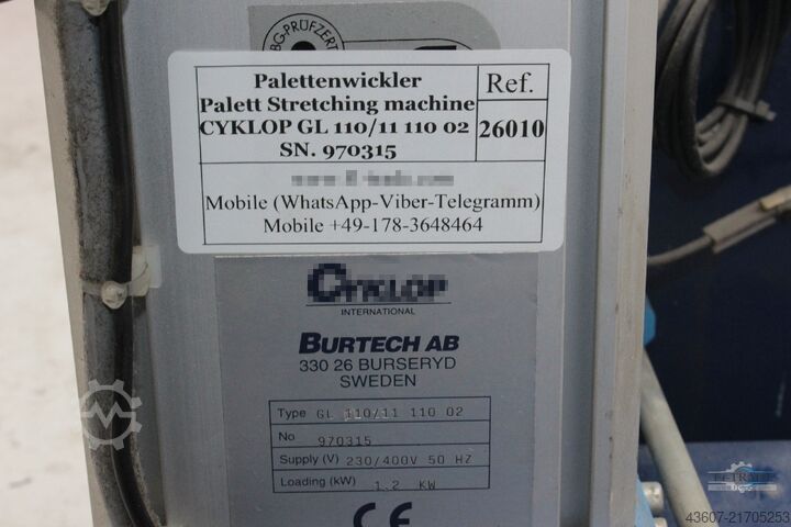 Palettenstretchmaschine / Pallet Wrapping Machine CYKLOP GL110/11 110 02