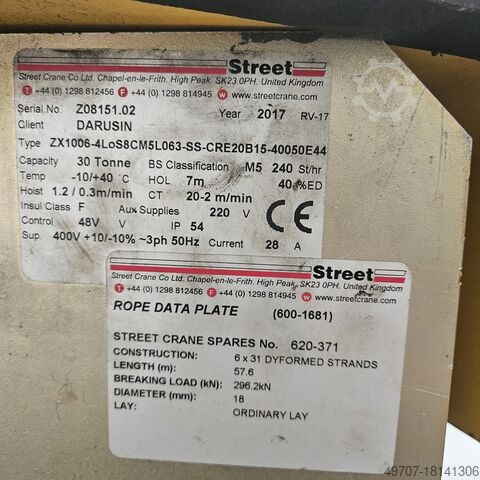 Zweiträger-Brückenkran 30ton Darusín / Street 30ton 9,3m span 12,5m crane runway