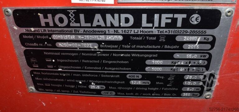 Scissor lift Holland Lift Combistar M-250HYL25 4WD/P/N