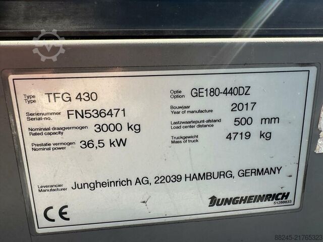 VS-22836 LPG Forklift Jungheinrich TFG 430 JUNGHEINRICH TFG 430