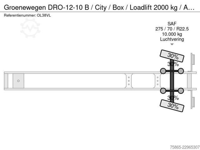 Box body Groenewegen DRO-12-10 B / City / Box / Loadlift 2000 kg / A...