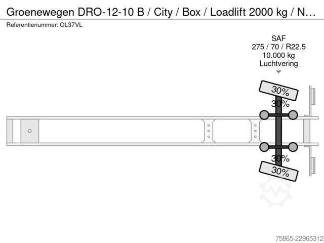 Box body Groenewegen DRO-12-10 B / City / Box / Loadlift 2000 kg / N...