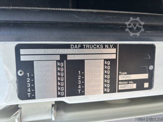 Wechselfahrgestell LKW DAF XF 480 FAR BDF EURO 6 LIFTACHSE, RETARDER