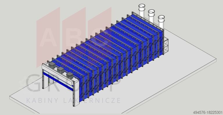 Lackierkabine „Harmonika“ ABC-Group Tunnel retracted paint booth