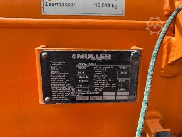 Vacuum tank truck MERCEDES-BENZ 2643 6x2 Kanalreiniger Kombi MÜLLER