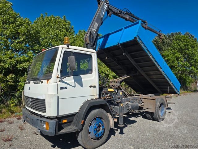 Tipper truck MERCEDES-BENZ Ecoliner 1317 / Kipper - Kran Hiab 090