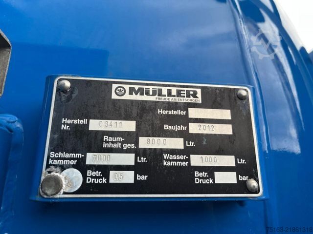 Vacuum tank truck MAN TG-M 18.340 4x2  Saug + Spülwagen Müller Vacumas